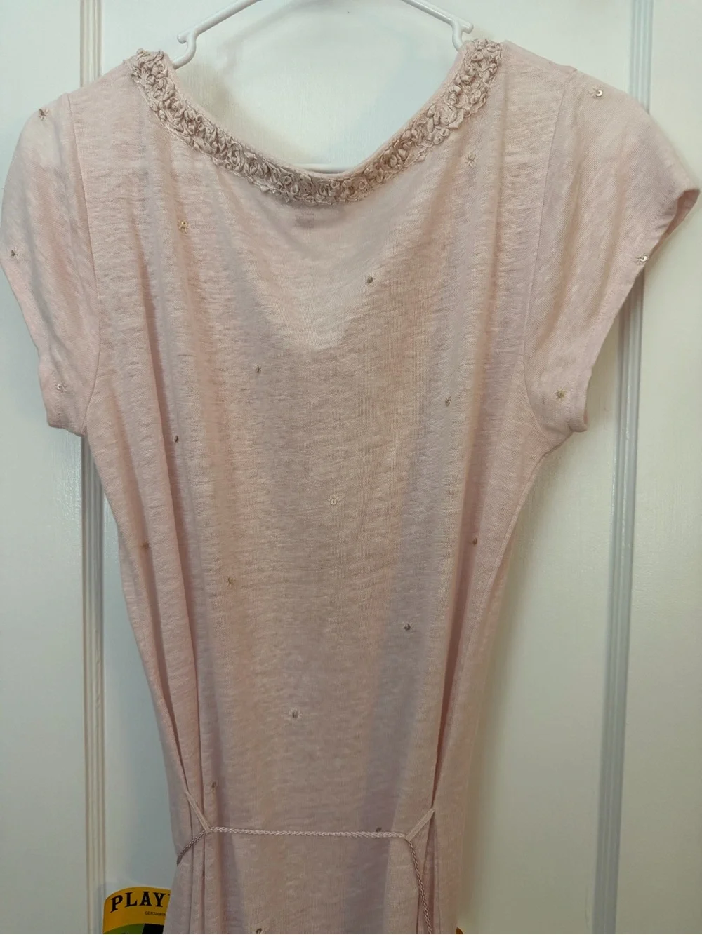 Calypso st barth vintage y2k pink dimitra linen embroidered belted midi dress